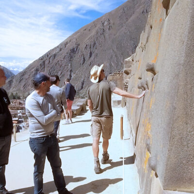 Timothy Alberino exploring the megalithic ruins at Ollantaytambo, Peru.