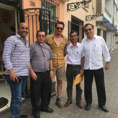 Timothy Alberino and friends in Lima, Peru.