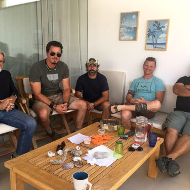 Timothy Alberino, Anselm Pi Rambla, and team, on expedition in Paracas, Peru.
