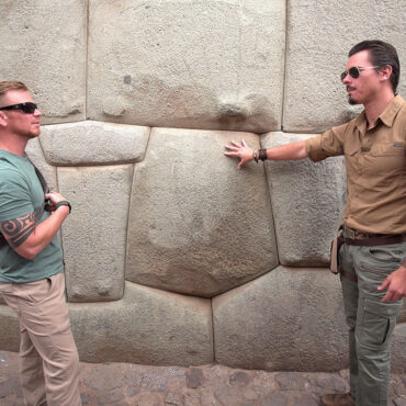 Timothy Alberino and team on expedition at Ollantaytambo, Peru. Circa 2019.
