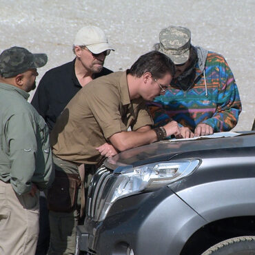 Timothy Alberino on expedition in Paracas, Peru, with Chase Kloetzke and L.A. Marzulli.