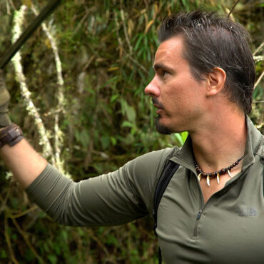 Timothy Alberino exploring the ruins of a lost city in the Andes mountains of Peru.