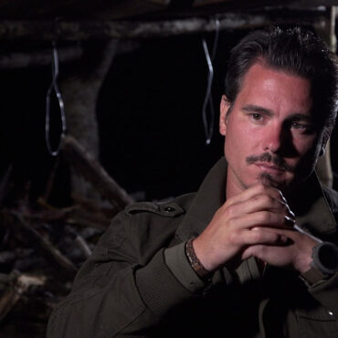 Timothy Alberino filming an interview during an expedition to a lost city in the Andes mountains of Peru.