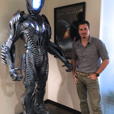 Timothy Alberino in the lobby of Prometheus Studios in Hollywood, California.