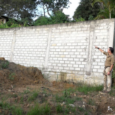 Timothy Alberino filming near the place where he used to live in the Amazon jungle city of Tarapoto, Peru.